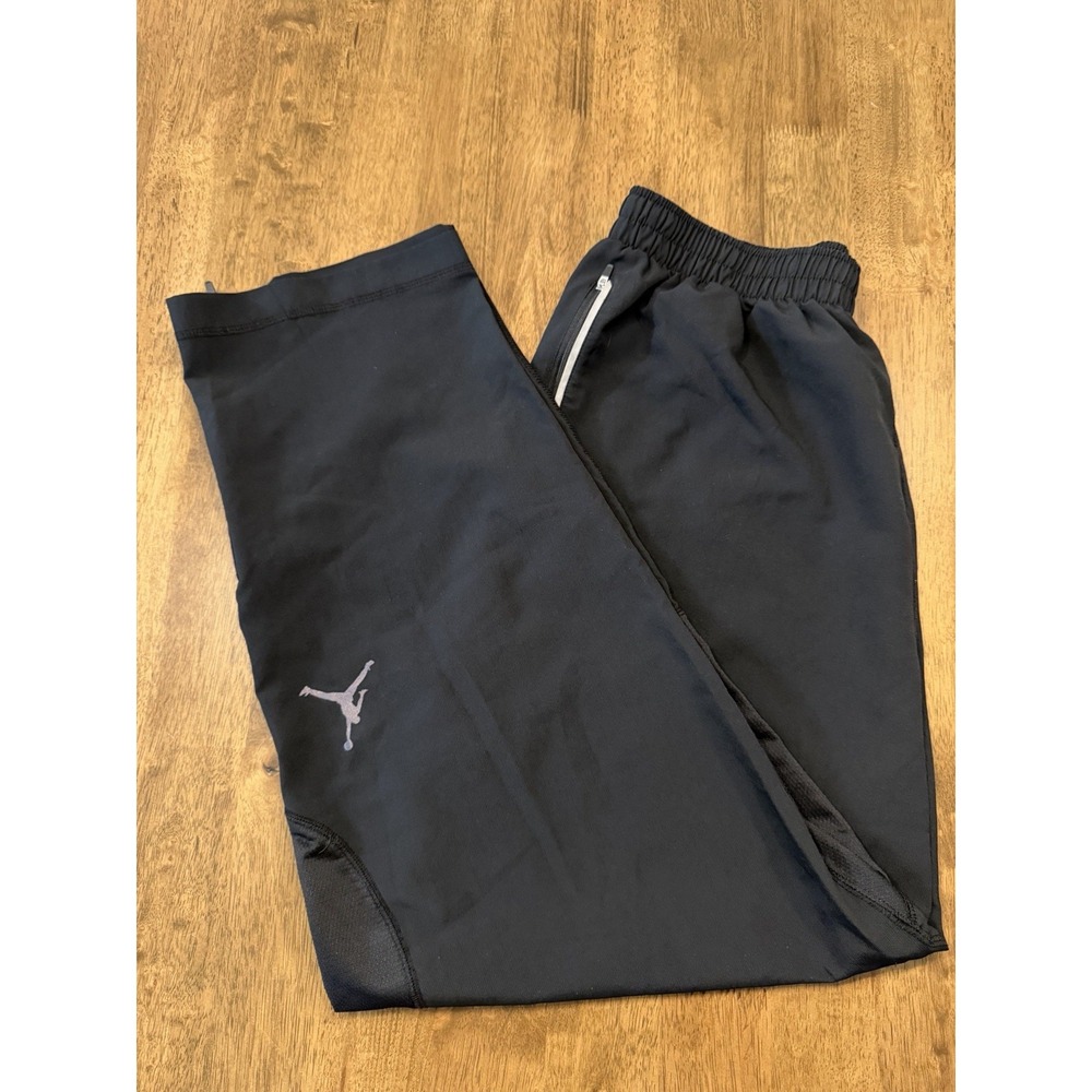 Nike Air Jordan Dri-Fit Track Pants Mens XL Black White Zip Pockets